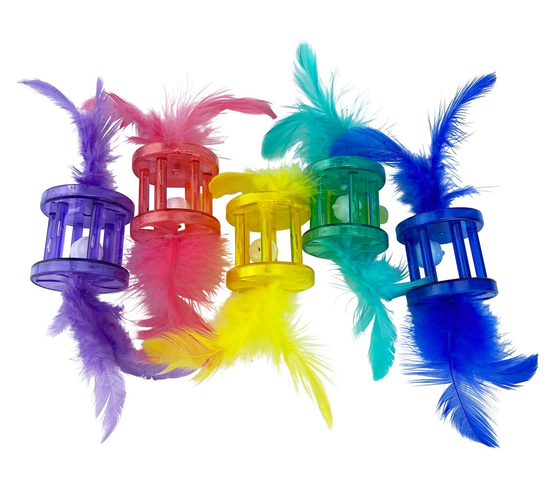 Multipet® Assorted Colors Rattle Cat Toy (Color: Assorted)