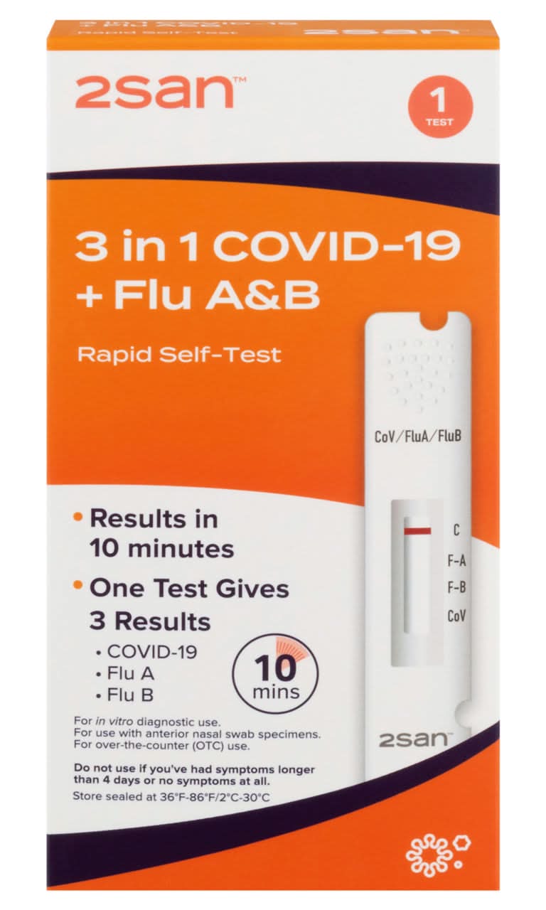 2San 3 in 1 COVID-19 + Flu A&B Rapid Self-Test