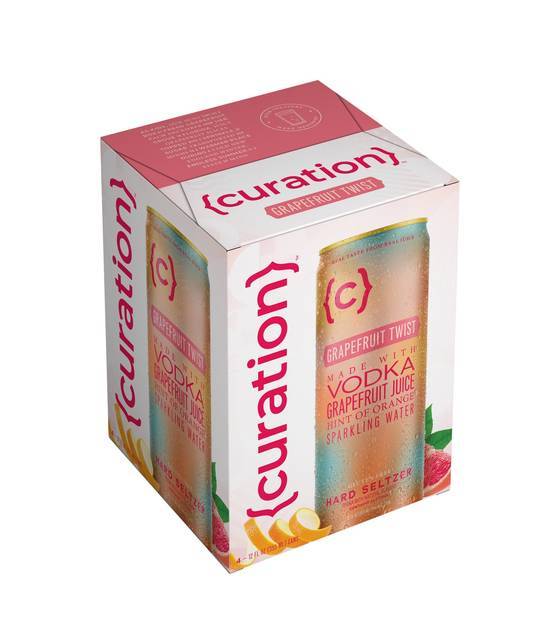 Curation Grapefruit Twist Vodka Hard Seltzer (4x 12oz cans)