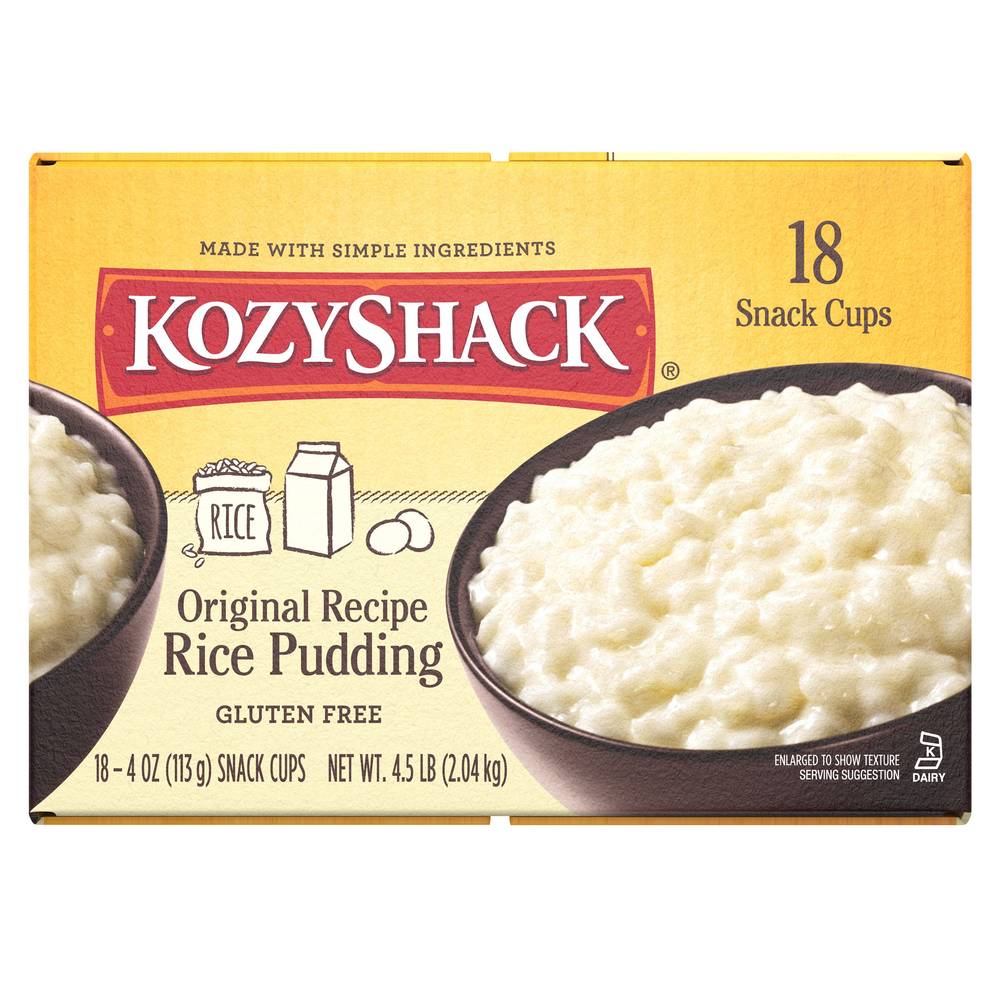 Kozy Shack Vanilla Rice Pudding, 4 oz, 18-count