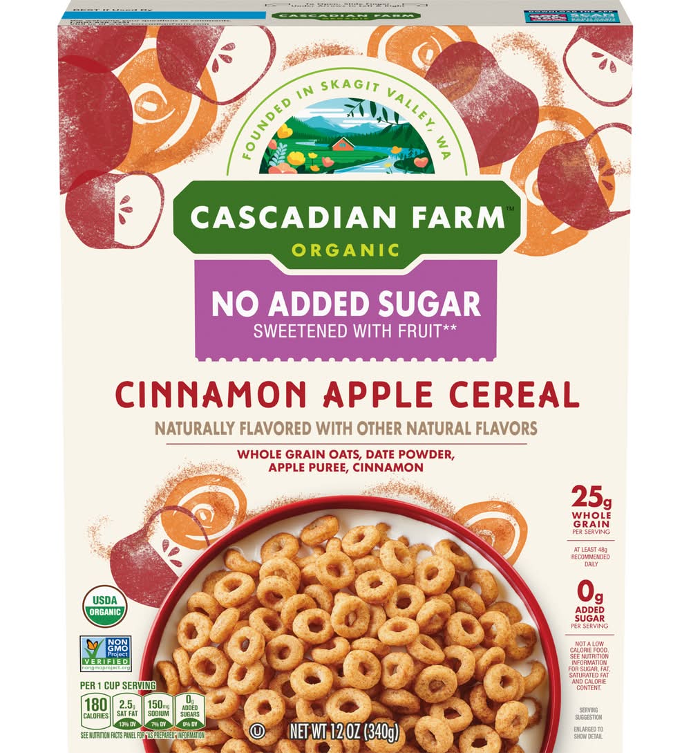 Cascadian Farm Organic No Sugar Added Cereal, Cinnamon Apple (12 oz)