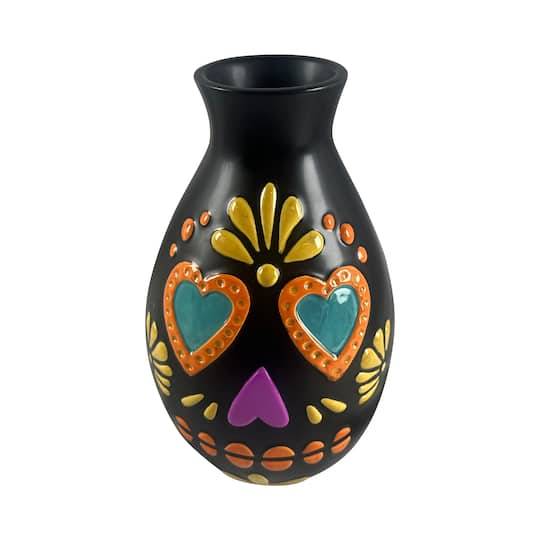 7.25" Day Of The Dead Ceramic Vase By Ashland