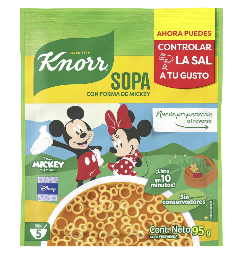 Knorr · Sopa preparada con formas de mickey mouse & friends (95 g)