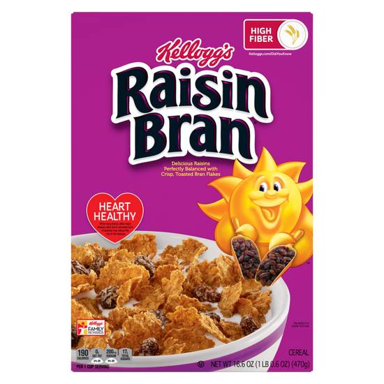 Order Kellogg's Original Raisin Bran Cereal 16.6oz food online from Everyday Needs by Gopuff store, Tampa on bringmethat.com