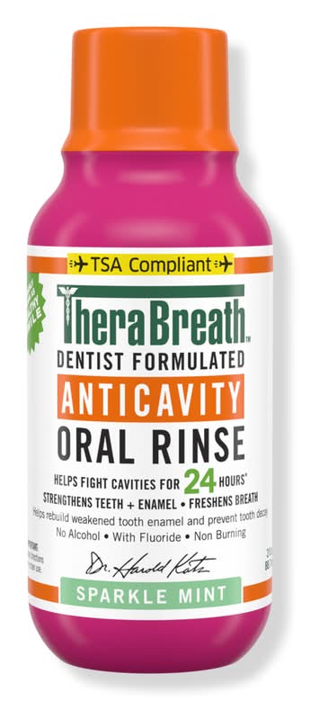 TheraBreath Anticavity Fluoride Oral Rinse Sparkle Mint 3.0 oz