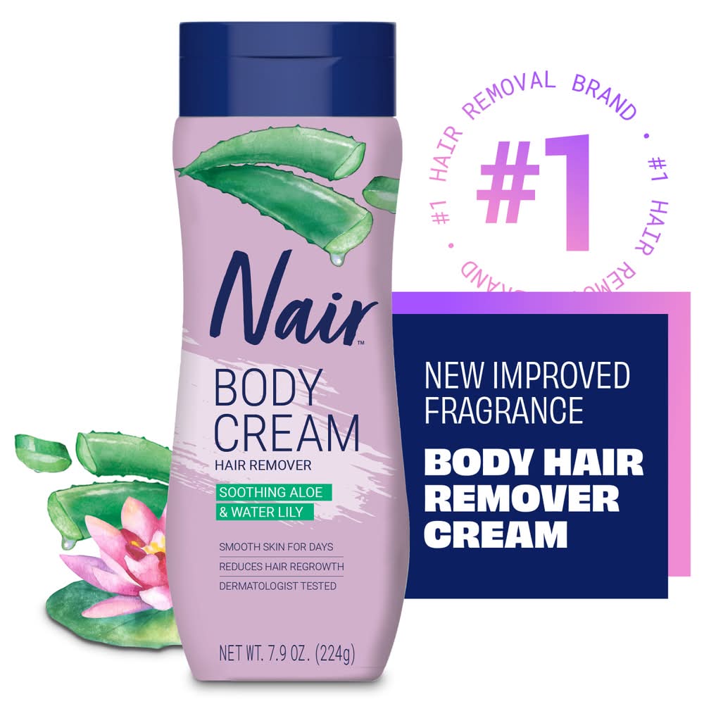 Nair Hair Removal Body Cream, Aloe-Water Lily, Women (9 oz)