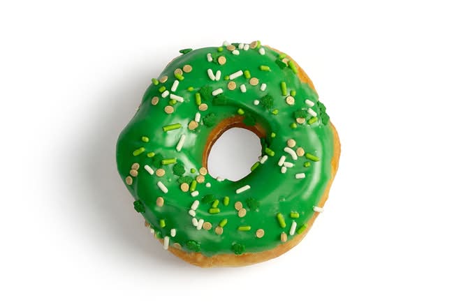 St. Patrick's Green Iced with Shamrock Sprinkles