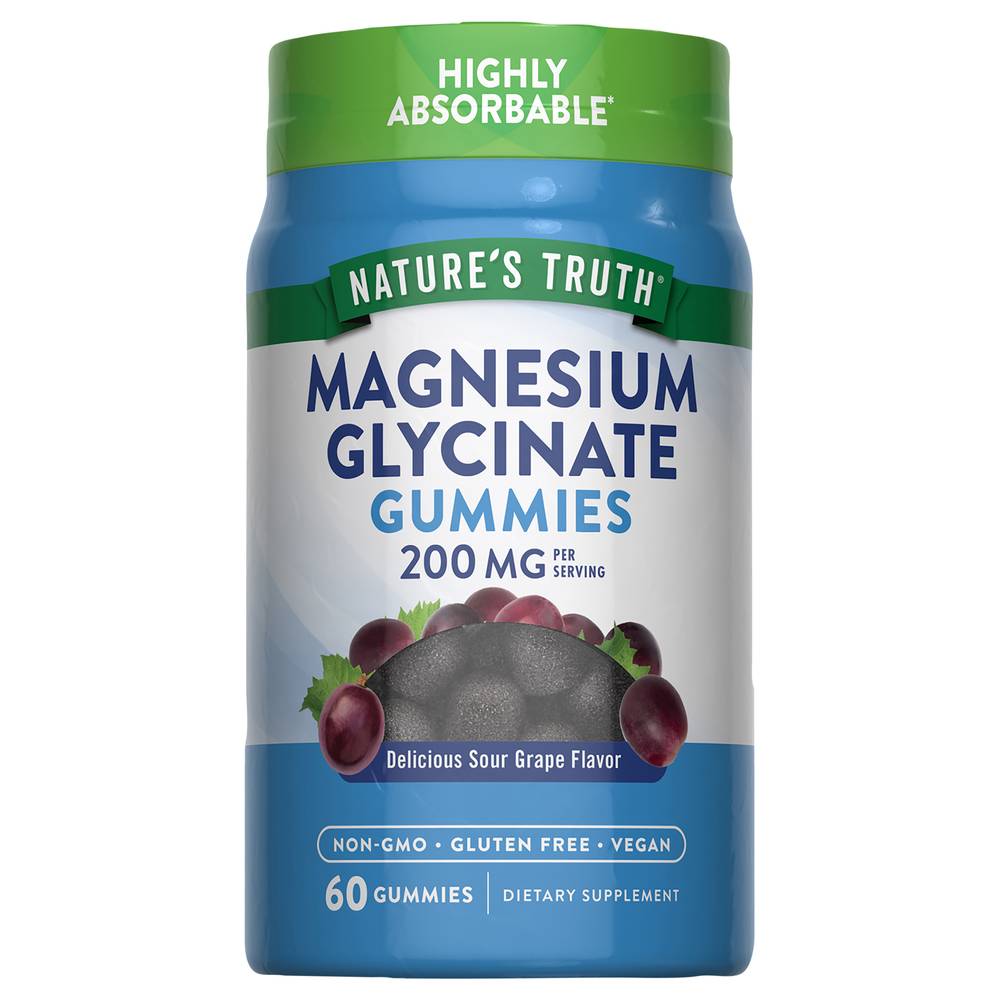 Nature's Truth Magnesium Glycinate Gummies, Natural Sour Grape (60 ct)