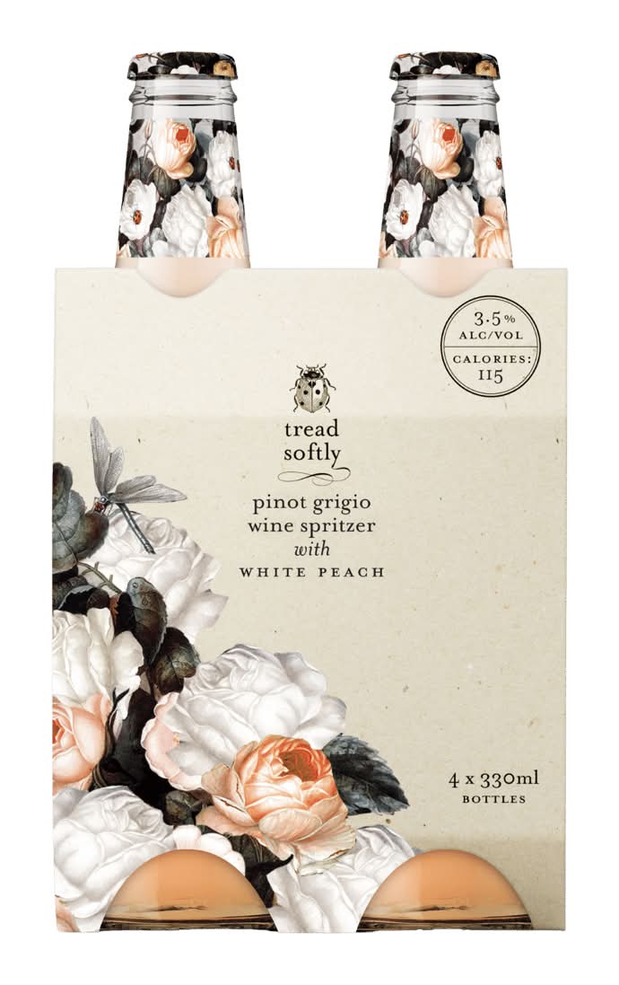 Tread Softly Pinot Grigio and White Peach Spritzer 4x330ml