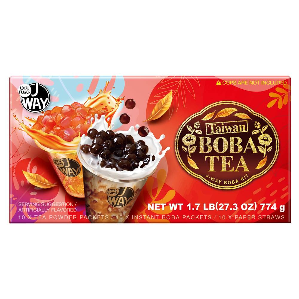 J-Way Boba Tea Kit Variety, 2.73 oz, 10-count