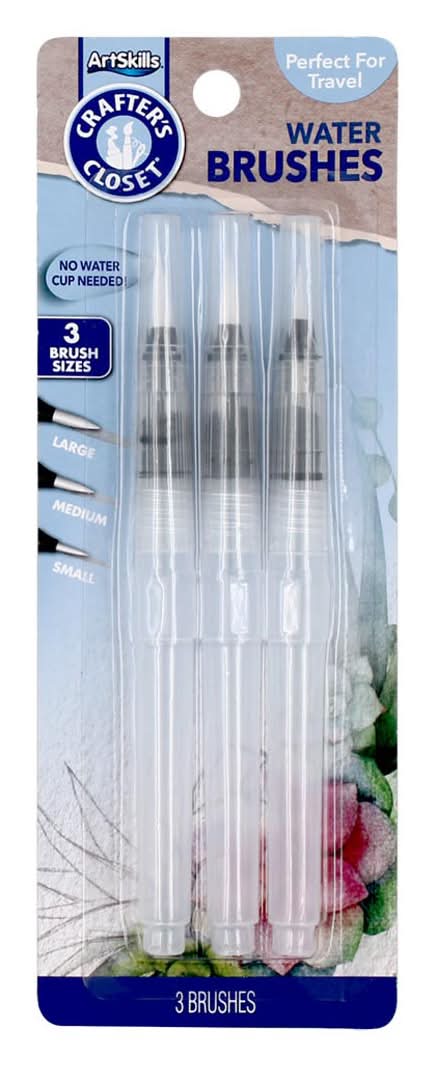 Artskills Crafter'S Closet Watercolor Water Paint Brushes 3 Ct
