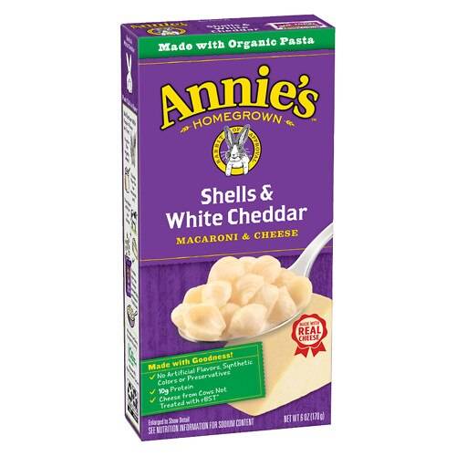 Annie's Totally Natural Shells & White Cheddar Regular size - 6.0 oz