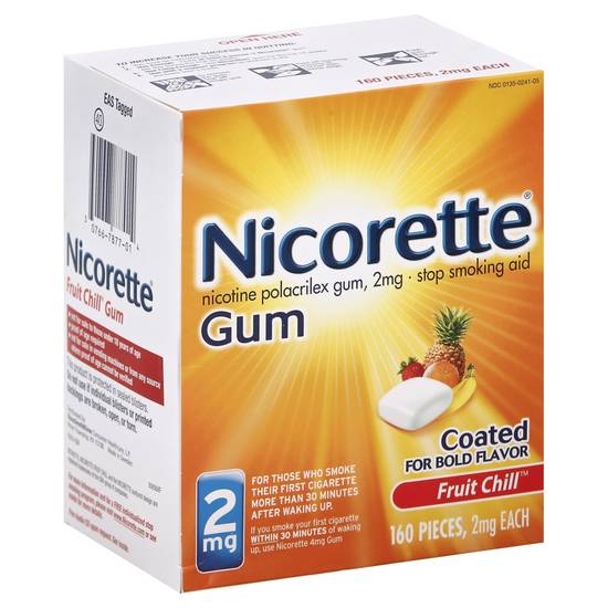 Nicorette Fruit Chill Flavor Stop Smoking Aid Gum 2 mg (160 ct)