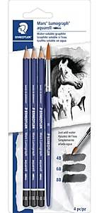 STAEDTLER Mars Lumograph Wooden Pencils, No. 1 Soft Lead, 3/Pack (100ASBK4A6)