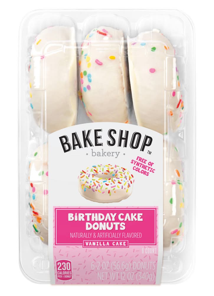 Bake Shop Birthday Cake Donuts, Vanilla (6 x 2 oz)