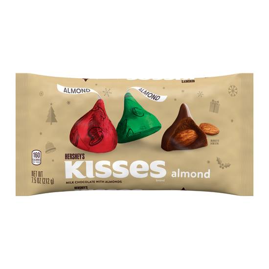 Order Hershey's Kisses Holiday Milk Chocolates with Almonds - 7.5 oz food online from Rite Aid store, Costa Mesa on bringmethat.com