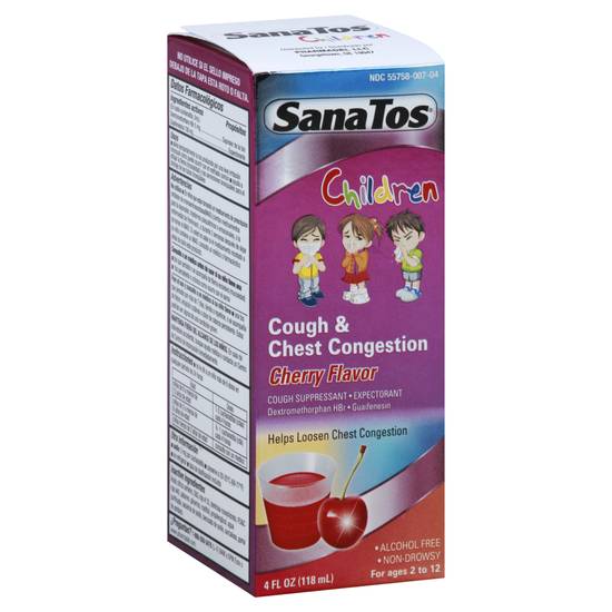 Sanatos Children Cherry Cough Supressant & Expectorant (4 fl oz)
