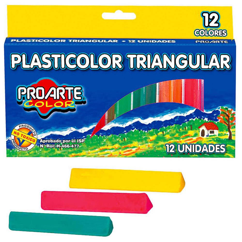 Proarte plastilina triangular de colores (caja 12 u)
