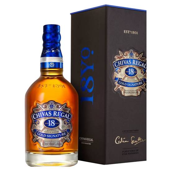 Chivas regal whisky escocês blended gold signature 18 anos (1 l)