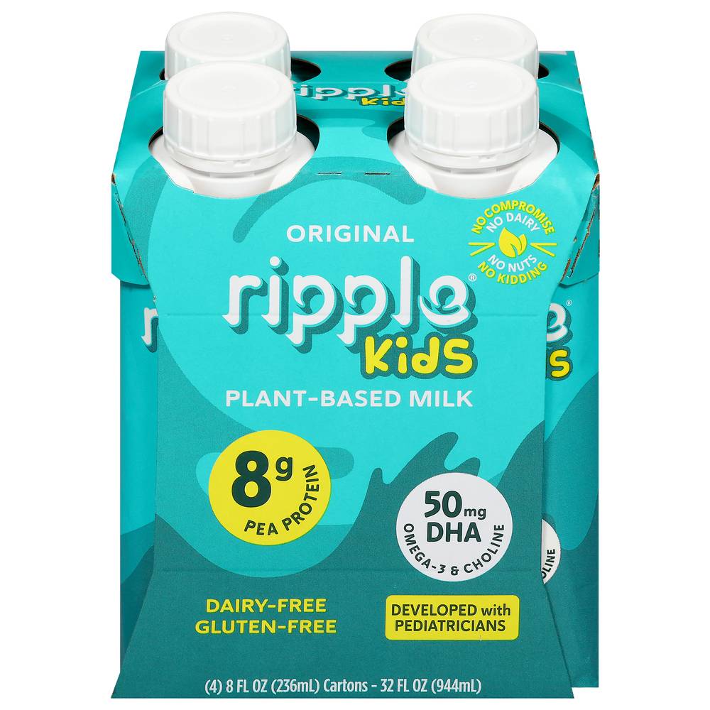 Ripple Kids Plant- Based Original Milk (4 x 8 fl oz)