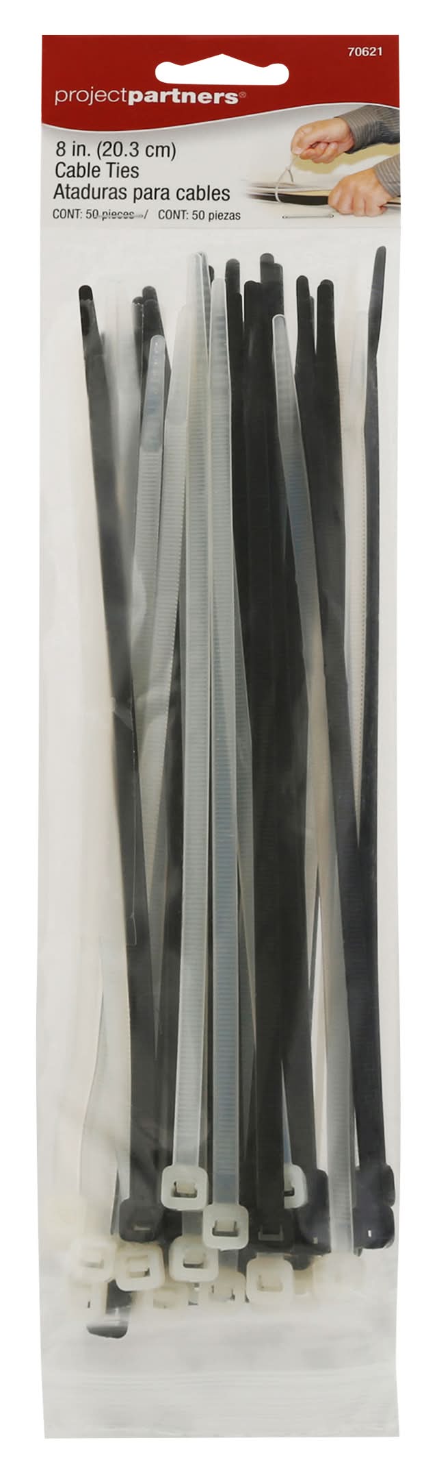 Project Partners Cable Ties, 8 (4 oz, 50 ct)