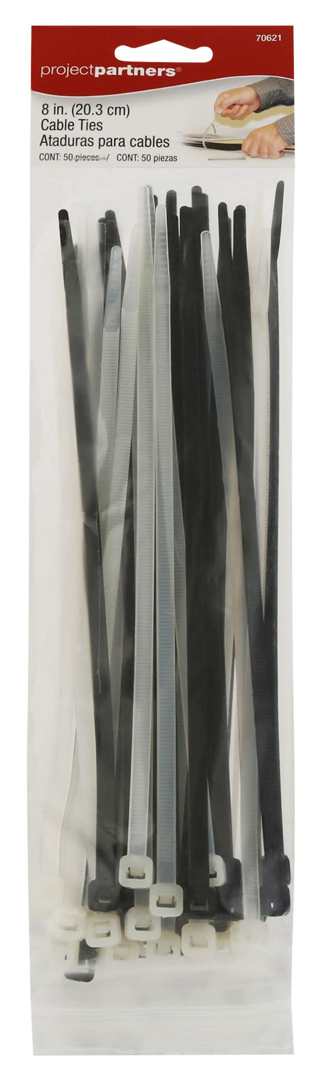 Project Partners Cable Ties, 8 (4 oz, 50 ct)