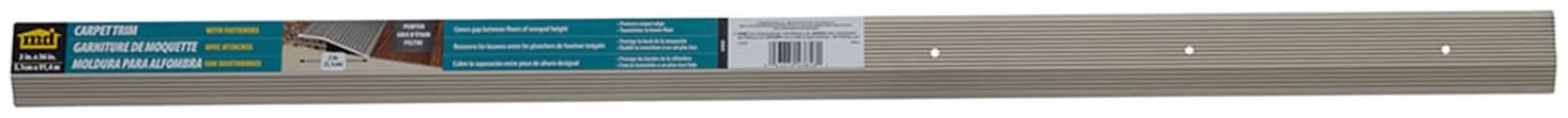 M-D 0.375 In. H X 2 In. W X 36 In. L Pewter Pewter Aluminum Carpet Trim
