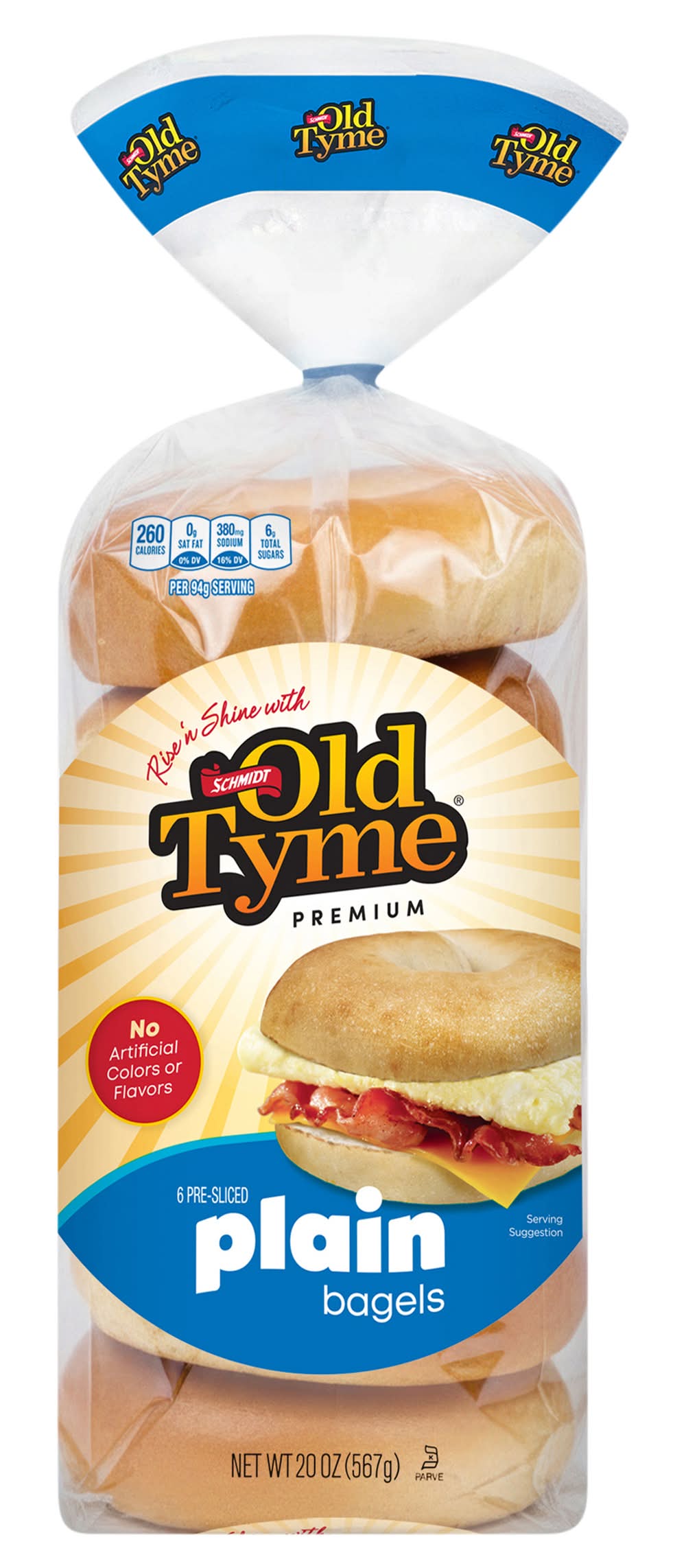 Schmidt's Old Tyme Pre-Sliced Plain Bagels (20 oz, 6 ct)