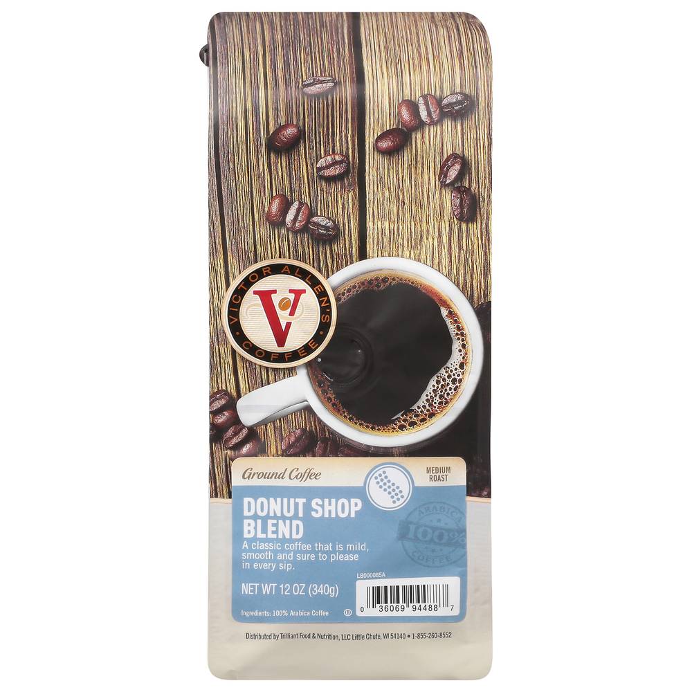 Victor Allen's Coffee Medium Roast Donut Shop Blend Ground Coffee (12 oz)