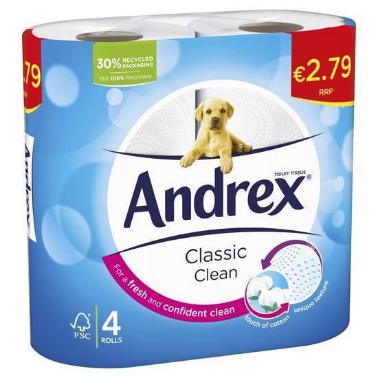 AndrexClassic clean Toilet Tissue  4 Roll