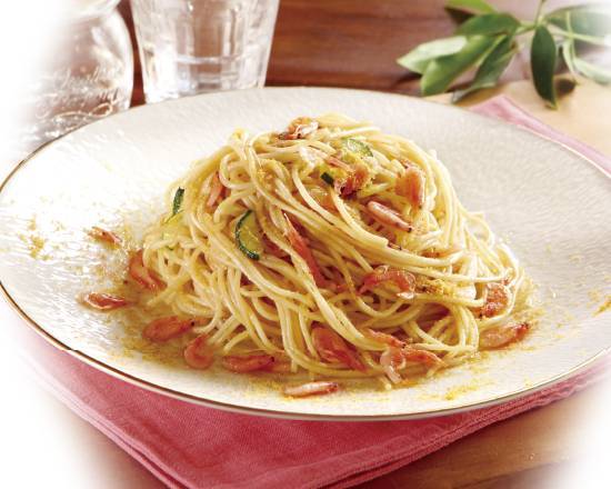 ボッタルガと桜海老のパスタ Bottarga and Sakura-ebi Shrimp Spaghetti