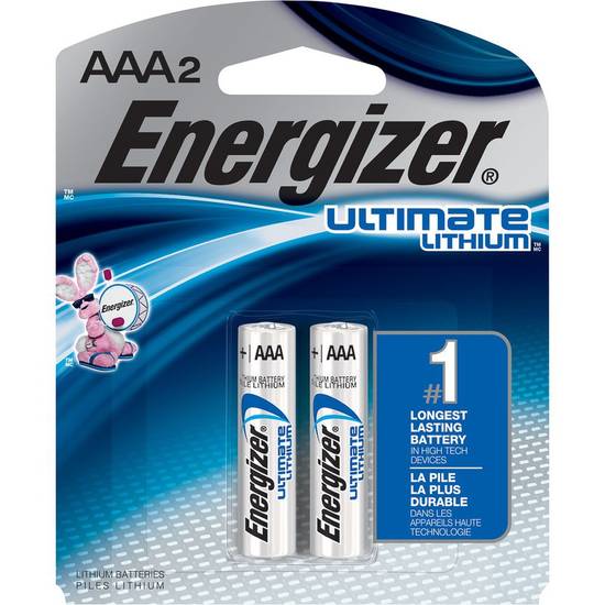 Energizer · Piles au lithium AAA, Ultimate Lithium (2 un) - Ultimate Lithium AAA batteries (2 units)