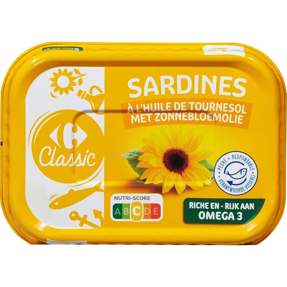 Carrefour Classic' - Sardines à l'huile de tournesol