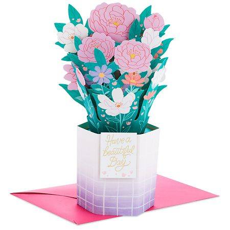 Hallmark 3D Pop-Up Card Beautiful Day Flower Bouquet