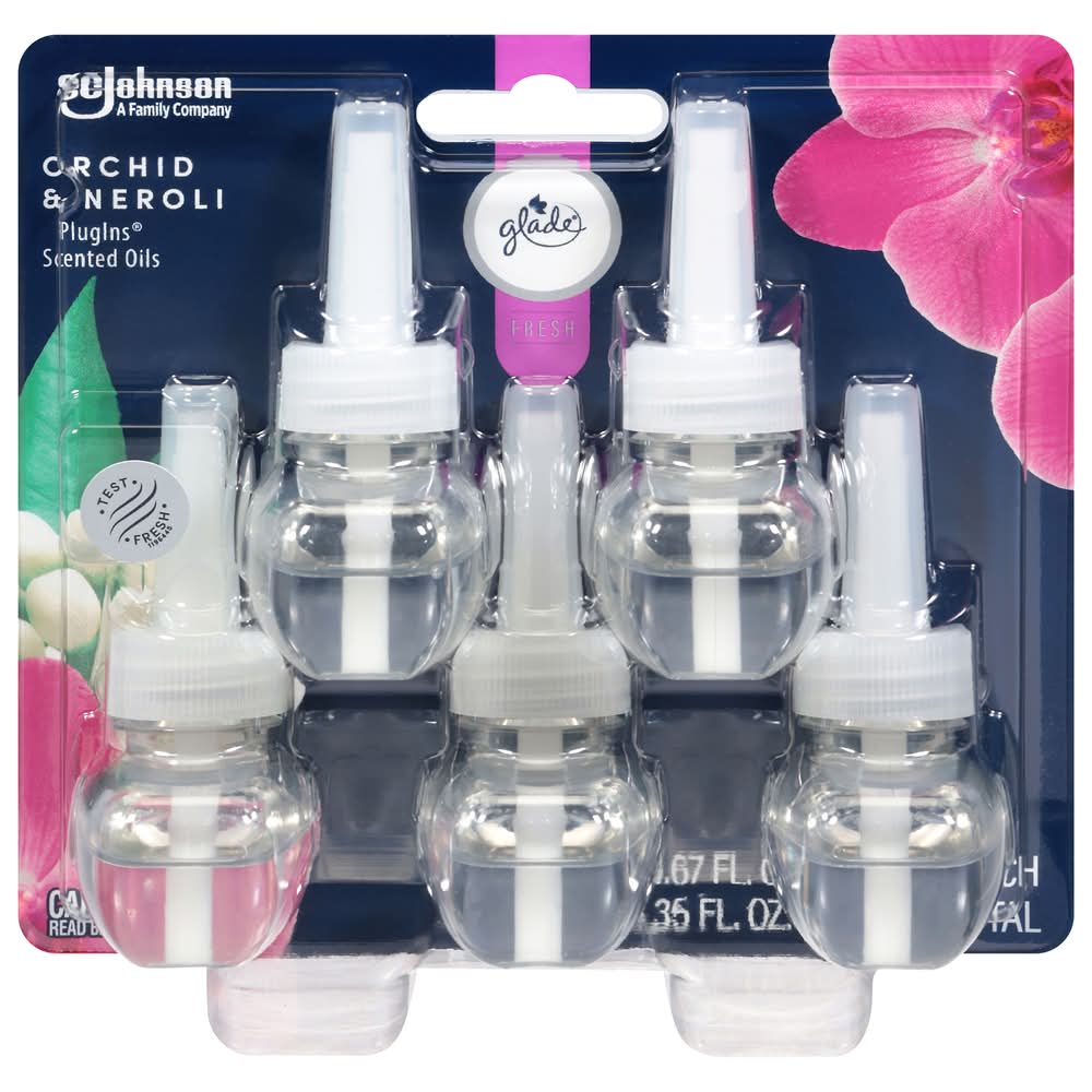 Glade Scented Oil Air Freshener Plugins, Orchid & Neroli (0.67 fl oz, 5 ct)