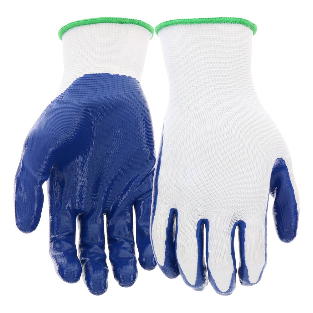 Project Source Large Blue Nitrile Dipped Rubber Construction Gloves, (5-Pairs) | LW37120-L5P