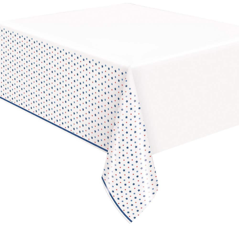Patriotic Vibes Rectangular Plastic Table Cover 54x84 In