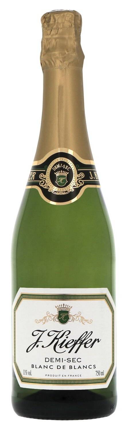 J Kieffer - Vin mousseux demi sec blanc de blancs (750ml)