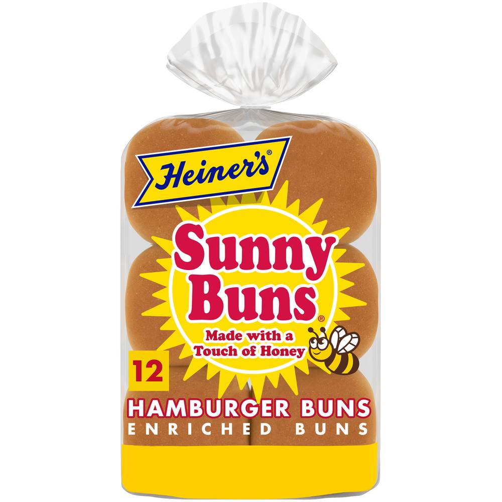 Heiner's Sunny Buns Hamburger Buns With Honey (12 buns)