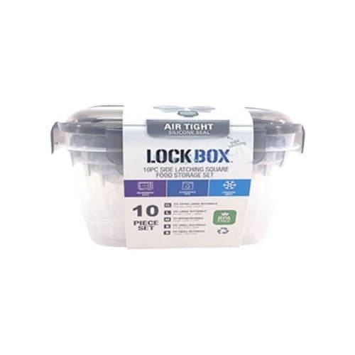 Lock Box Side Latching Square Food Storage Set