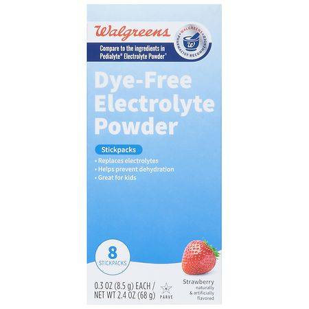 Walgreens Dye Free Electrolyte Powder (2.4 oz) (8 ct) (strawberry)