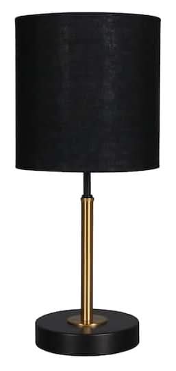 Ashland Metal Table Lamp With Fabric Shade, 15.5 in, Gold-Black