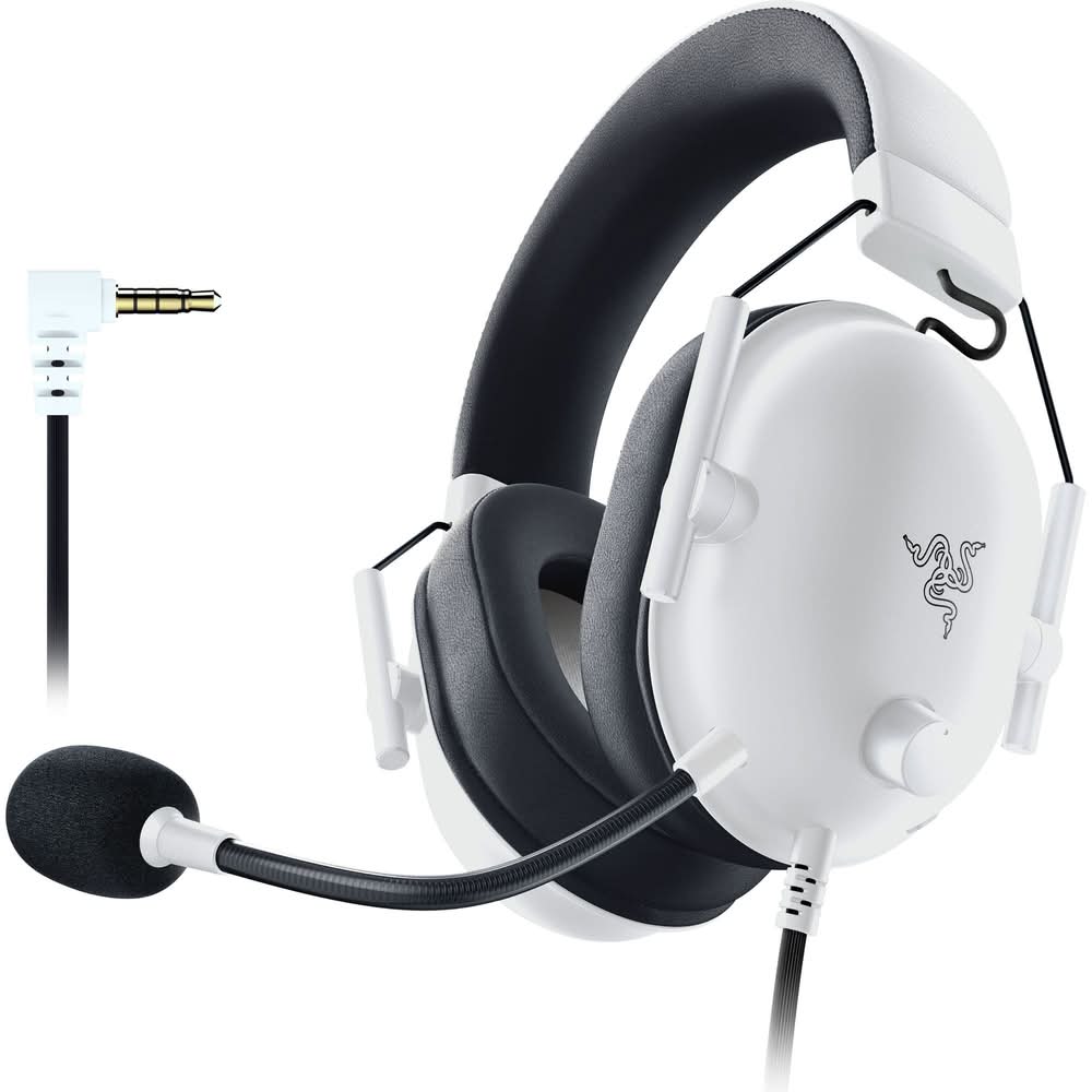 Razer - BlackShark V2 X Wired Over-the-Ear Gaming Headset for PC, PS5, PS4, Switch, Xbox X|S, and Xbox One - White