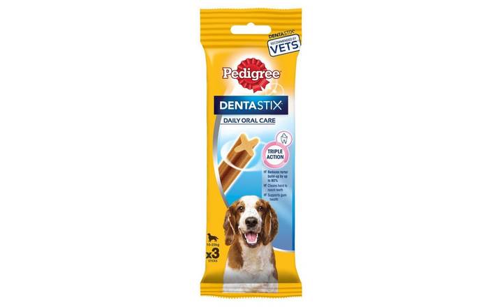 Pedigree Dentastix Daily Adult Medium Dog Treats 3 pack Dental Sticks 77g (371586-CS)