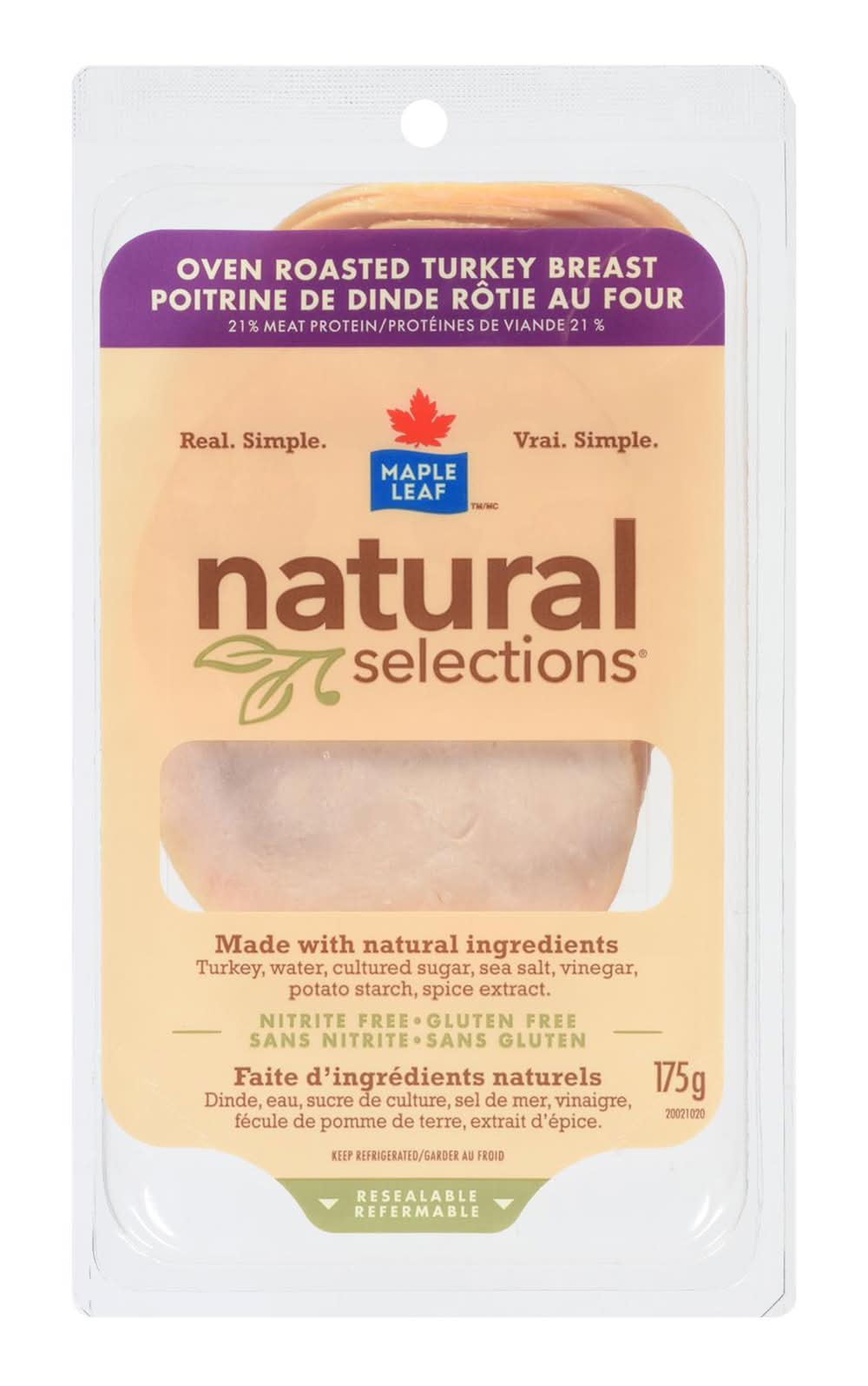 Maple leaf natural selections poitrine de dinde rôtie au four - natural selections oven roasted turkey breast