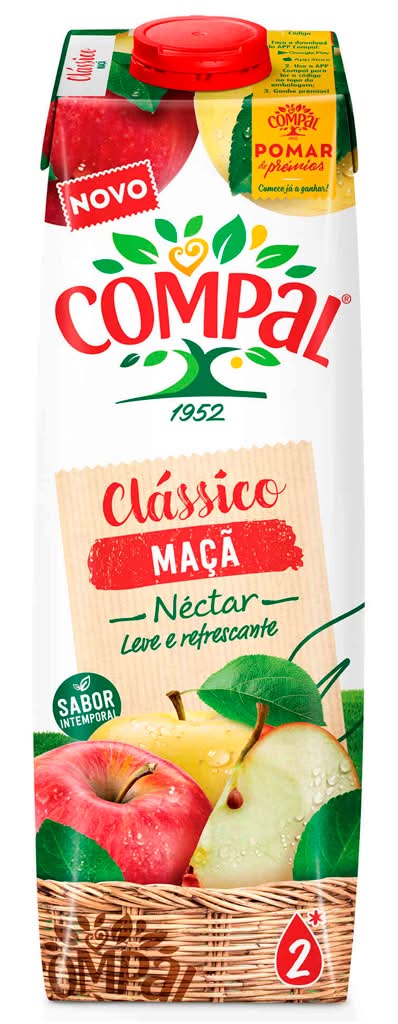 Compal - Clássico Néctar Maçã, embalagem de 1 l
