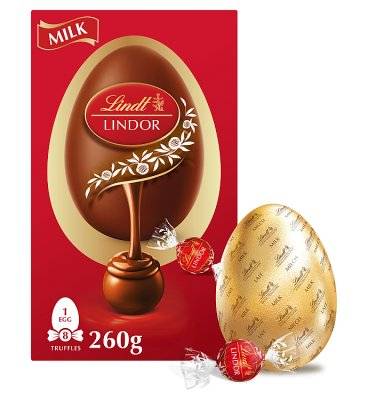 Lindt Milk Chocolate Egg With Lindor Milk Truffles (260g)