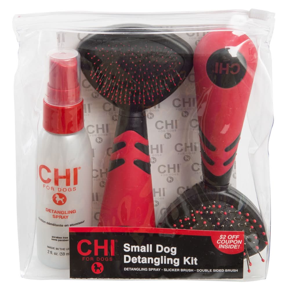 CHI® Small Dog Detangling Brush & Spray Travel Kit (Color: Assorted)