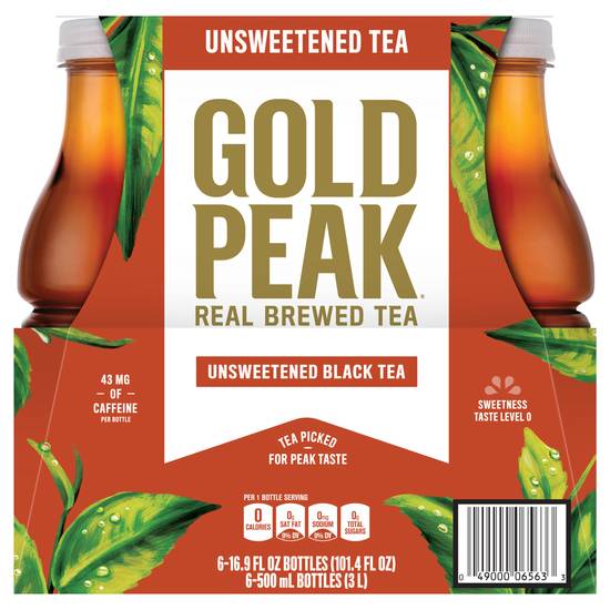 Gold Peak Unsweetened Black Tea (6 ct, 16.9 fl oz)