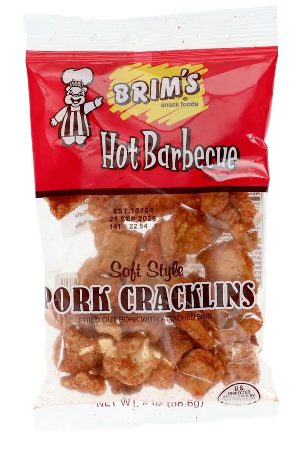 Brim's Soft Style Pork Cracklins, Hot Barbecue (2 oz)